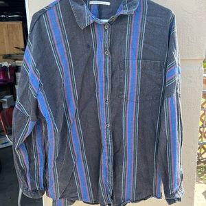 Urban Outfitter’s Button Up vertical stripes vintage style 90s Dad Style